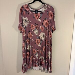 Agnes & Dora Floral Print Ruffle Hem tunic